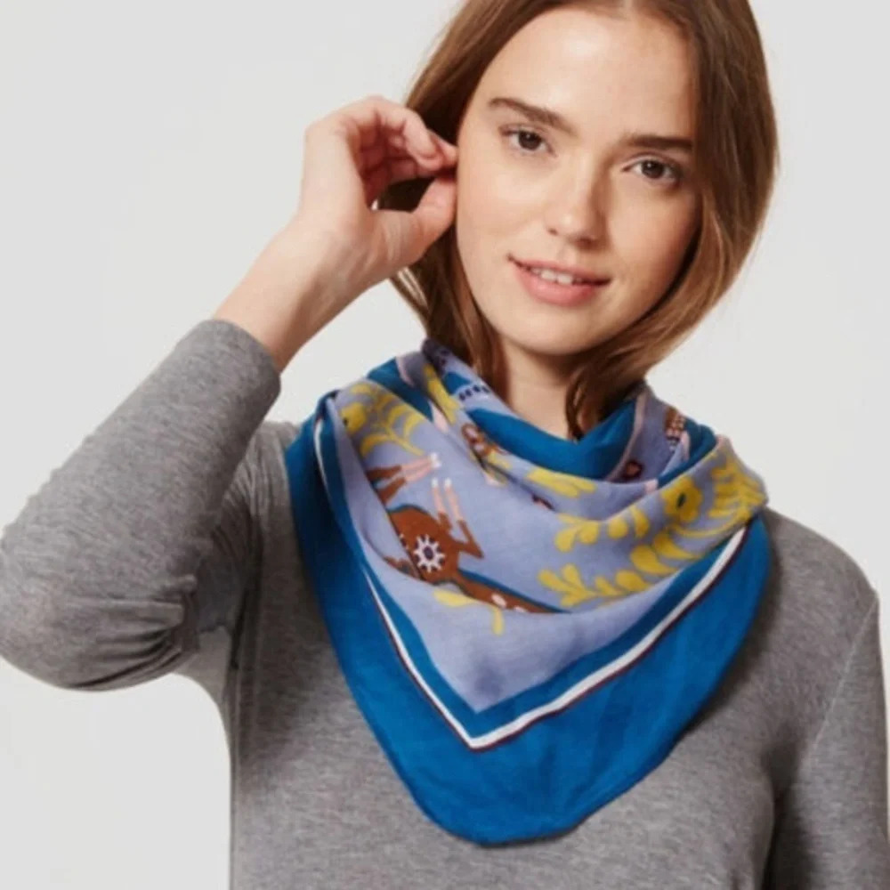 LOFT Fox and Rabbit Square Scarf